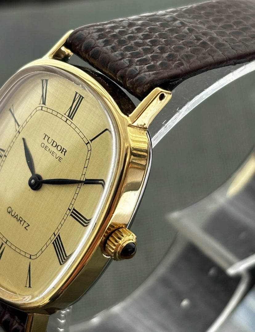 1968 Tudor (Rolex) Ref 9510 Men’s Gold Plated Oval/Tank Style Vintage Dress Watch