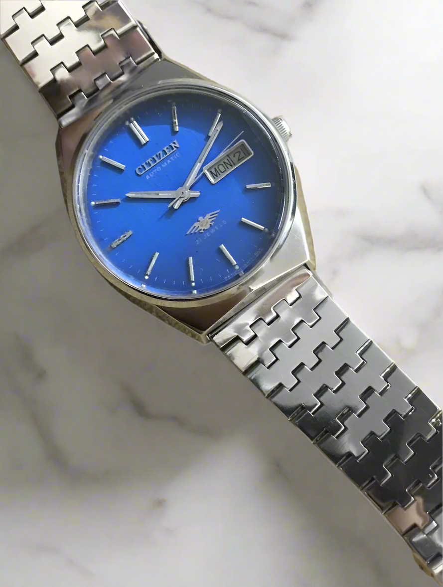 Citizen Eagle 7 Automatic Rare Blue Dial 37mm MENS