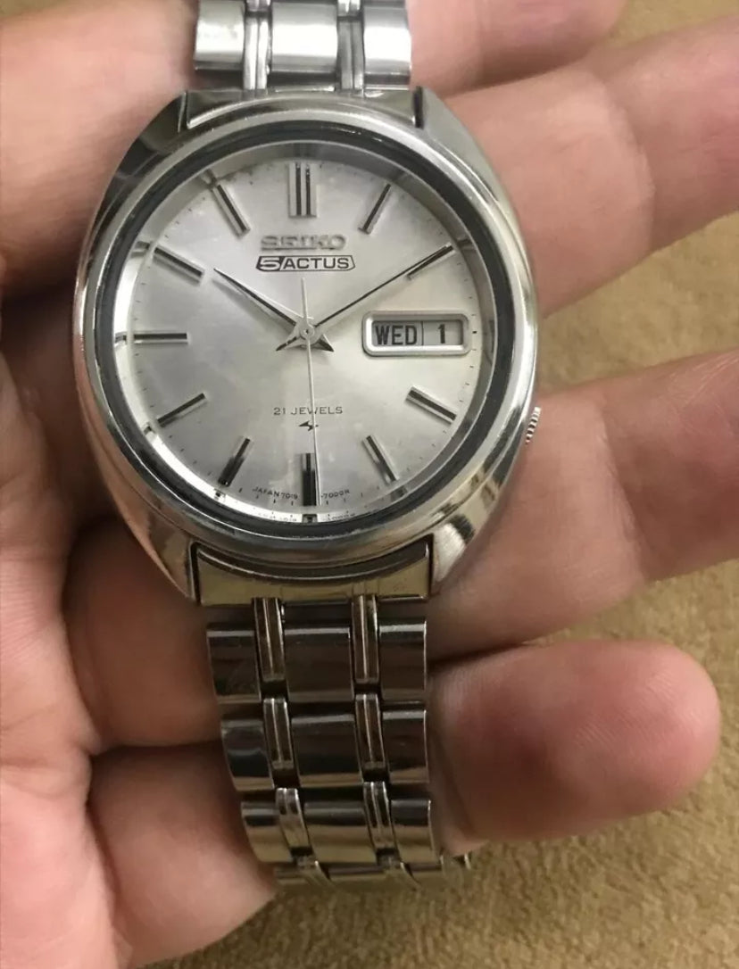 Seiko 5 Actus Automatic MENS Rare Full Silver Model