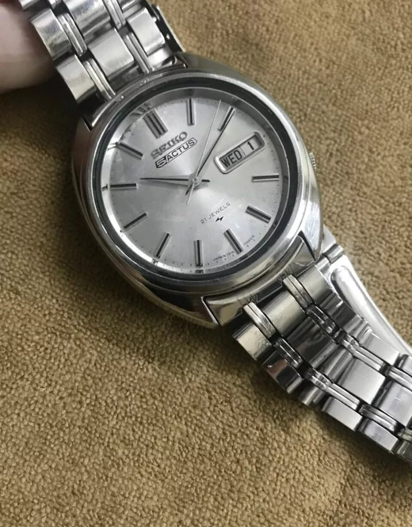 Seiko 5 Actus Automatic MENS Rare Full Silver Model