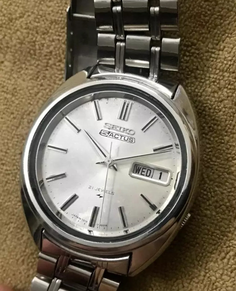 Seiko 5 Actus Automatic MENS Rare Full Silver Model