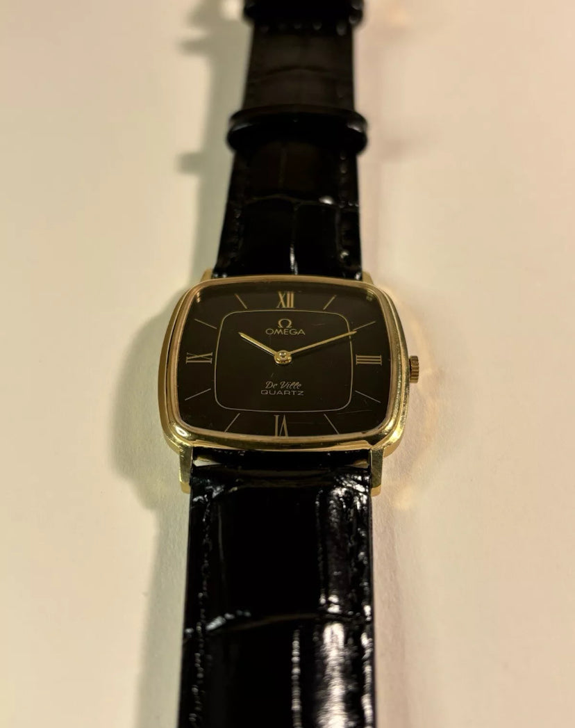 Omega De Ville Tank Swiss Made Rare Black Dial MENS