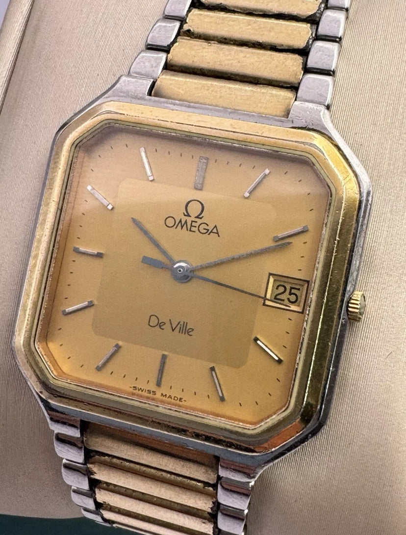 Omega De Ville Gold Plated Tank MENS 30mm Quartz