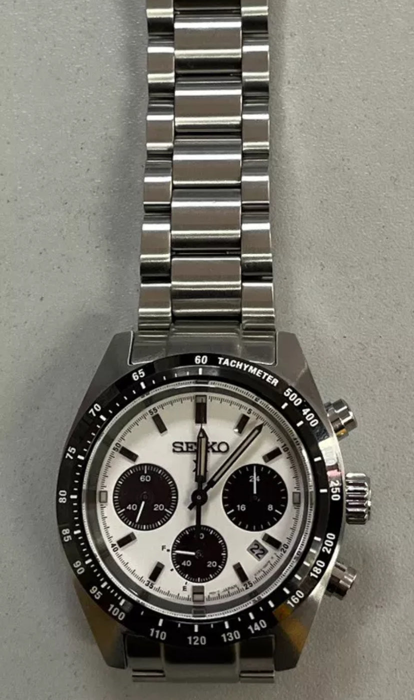 1 Seiko Panda Prospex Speedtimer Solar 1969 Recreation 39mm Mens Watch SBDL085 RRP £660